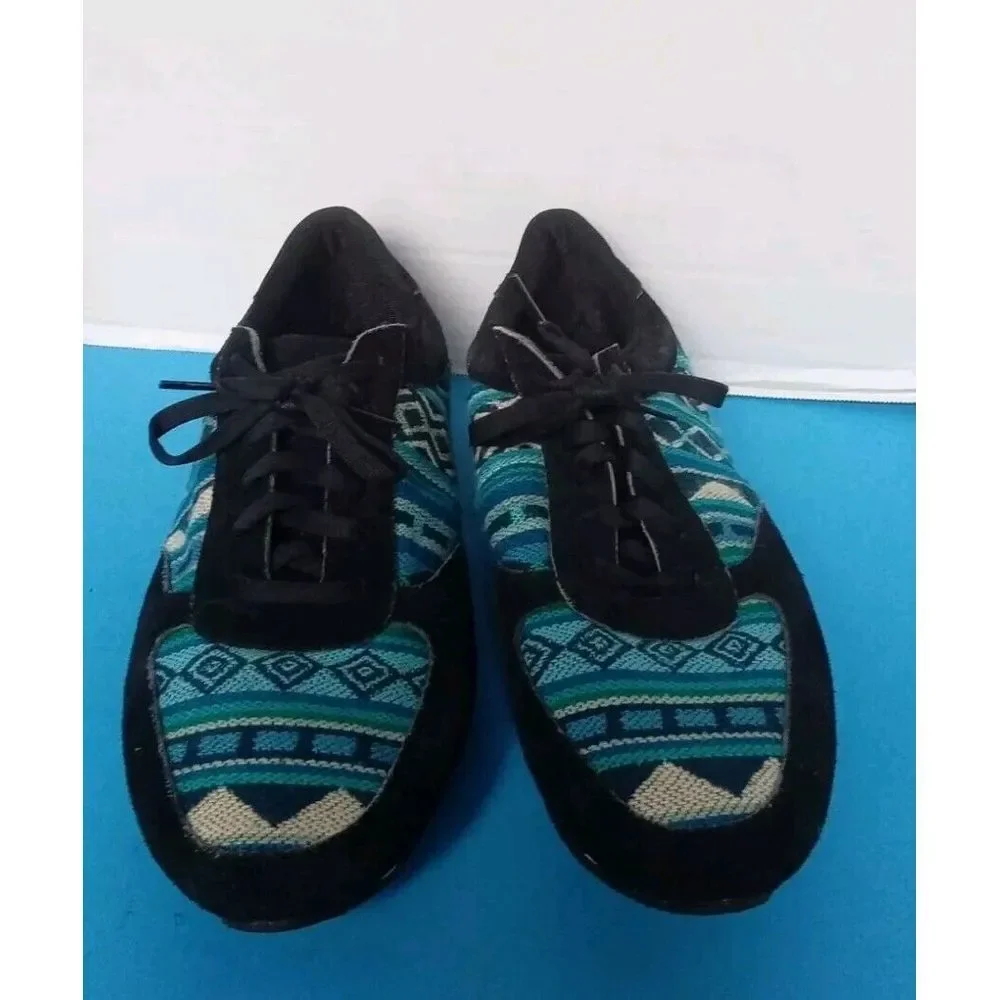 Etnies Aztec Print‎ Sneakers Black & Turquoise Casual Athletic Shoes